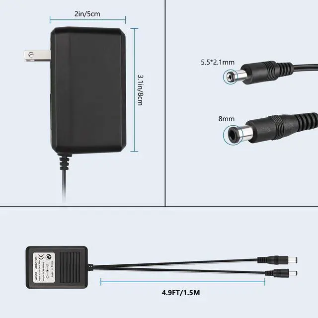 Alt view image 3 of 7 - for SNES Power Supply, NES Power Cord Compatible with Super Nintendo/SNES/NES/Sega Genesis mk1 / Genesis 2 / Atari Jaguar