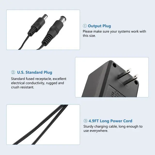 Alt view image 5 of 7 - for SNES Power Supply, NES Power Cord Compatible with Super Nintendo/SNES/NES/Sega Genesis mk1 / Genesis 2 / Atari Jaguar