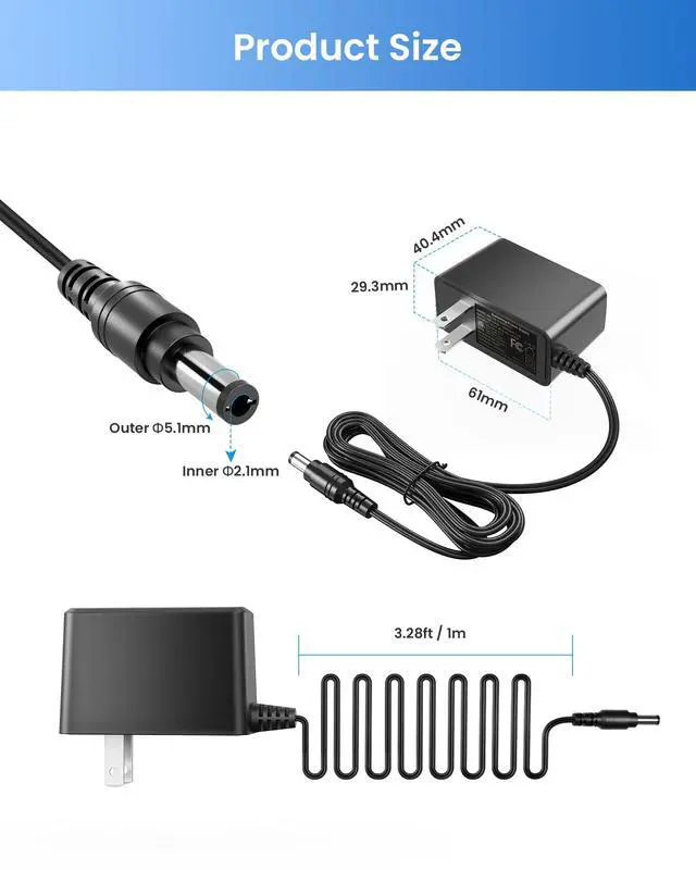 Alt view image 2 of 7 - 12V 2A 100V-240V US AC to DC Power Supply Adapter & 4-Way Power Splitter Cable for CCTV Home Security Camera Surveillance System