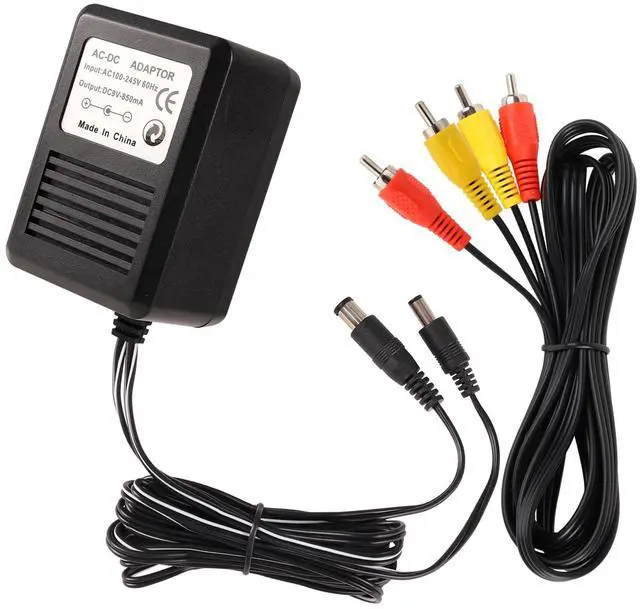 Main image of NES Power Supply and AV Cable, AC Power Cord and Audio Video AV Cable Compatible with Nintendo Entertainment System, to External TV Screen Monitor