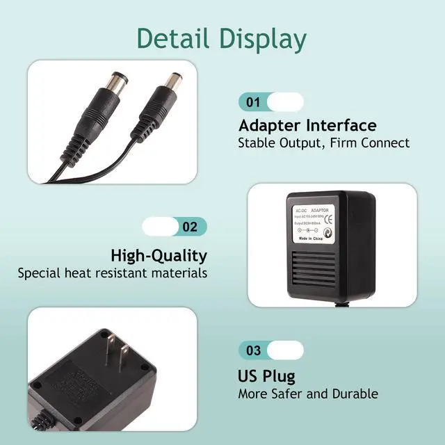 Alt view image 5 of 7 - NES Power Supply and AV Cable, AC Power Cord and Audio Video AV Cable Compatible with Nintendo Entertainment System, to External TV Screen Monitor