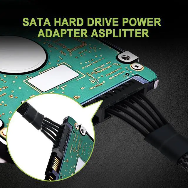 Alt view image 5 of 7 - SATA Power Cable for Corsair PSUs, 6 Pin to 3X 15 Pin SATA Hard Drive Power Adapter Splitter Sleeved for BTC Mining Riser Card 20-in(50cm)