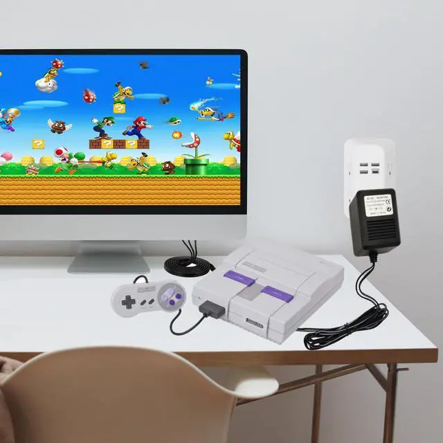Alt view image 6 of 6 - Power Cord for SNES,Power Cable for NES, AC Power Supply Compatible with SNES/NES/Genesis1 Console