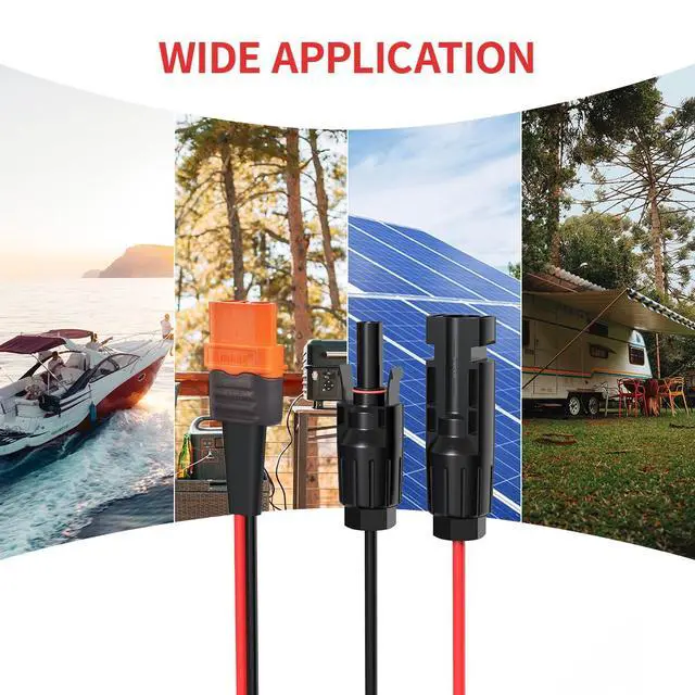 Alt view image 7 of 7 - 10AWG 2FT Solar to XT60i Cable 2 10 25 35 50 75 100FT Solar Connector to XT60i Adapter Cable for Portable Power Station (2FT)