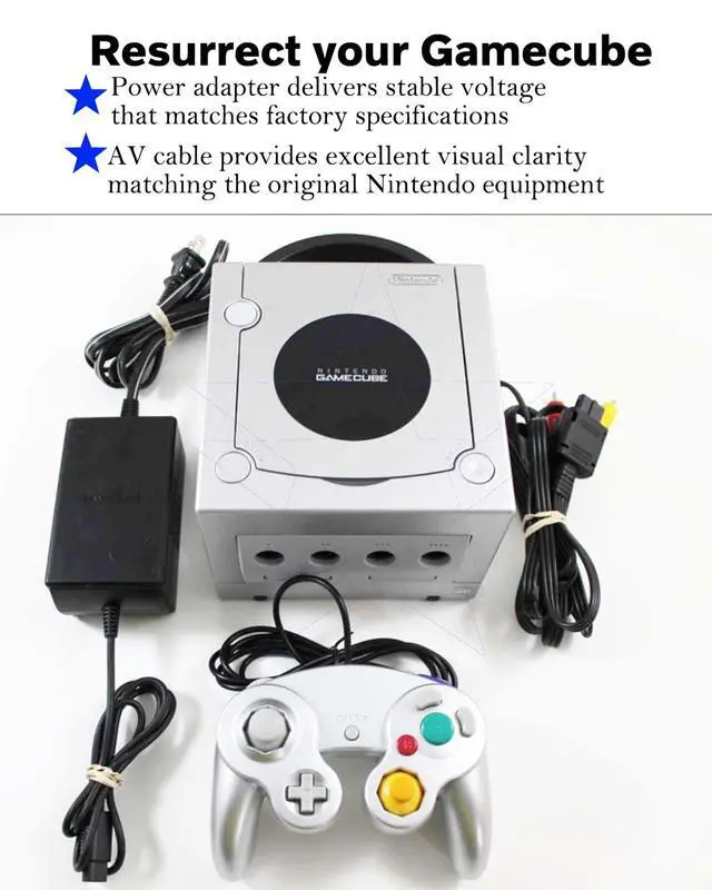 Alt view image 5 of 6 - AC Power Supply and AV Cable for Gamecube, AC Power Supply Adapter for Gamecube NGC System,Power Cord Compatible Nintendo Gamecube Console