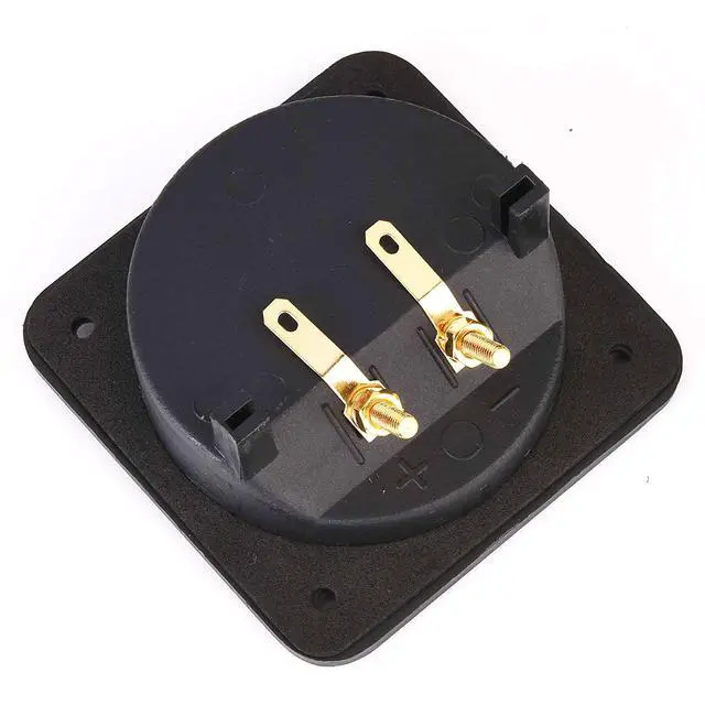 Alt view image 4 of 5 - 2 Pcs 3.1 Double Binding Round Gold Plate Push Spring Loaded Jacks Speaker Box Terminal Cup
