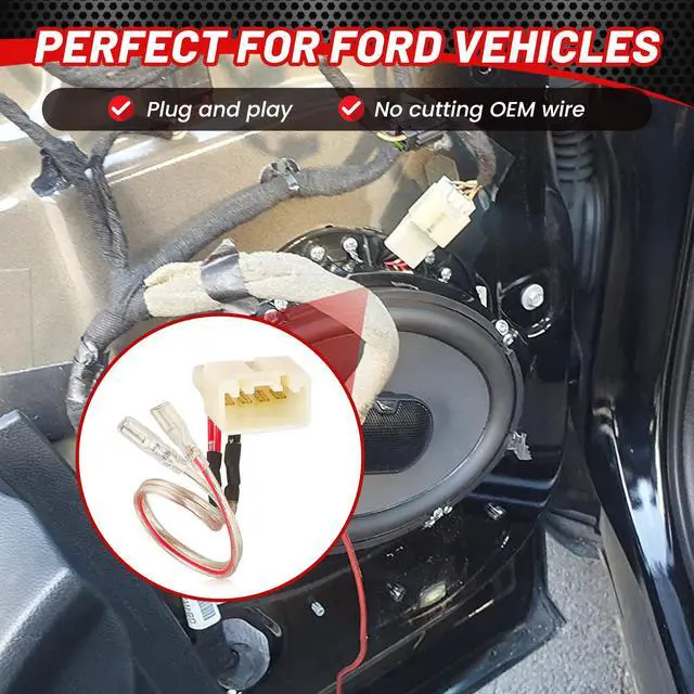 Alt view image 3 of 7 - Front Rear Door Speaker Wiring Harness Adapter Connector Plug Replacement for Ford Focus Fusion Explorer Edge 2013-2021, Mazda 3 6 CX5 2011-2020 for Aftermarket Speaker Install