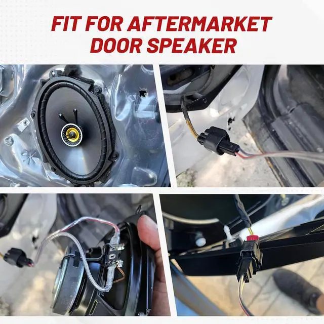 Alt view image 4 of 7 - Car Speaker Wiring Harness Connector Adapter for Ford F150 Edge Escape, Lincoln Navigator Town Car, Mazda 3/5/6 1998-2011 Mount Aftermarket Front Rear Door Speaker Wire Cable Plug 4 PCS