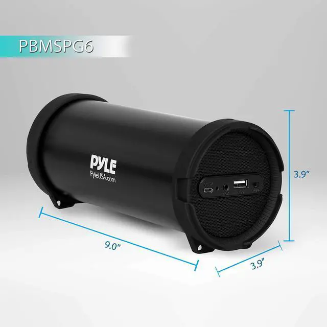 Alt view image 6 of 7 - Surround Portable Boombox Wireless Home Speaker Stereo System, Built-in Rechargeable Battery, MP3/USB/FM Radio with Auto-Tuning, Aux Input Jack for External Audio. (PBMSPG6) Black