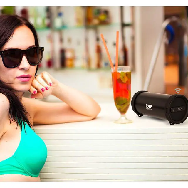 Alt view image 7 of 7 - Surround Portable Boombox Wireless Home Speaker Stereo System, Built-in Rechargeable Battery, MP3/USB/FM Radio with Auto-Tuning, Aux Input Jack for External Audio. (PBMSPG6) Black