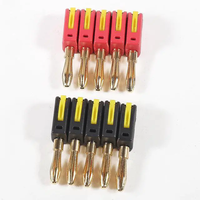 Alt view image 7 of 7 - 20PCS 4mm Banana Plug High Current Quick Connect 32A Gold-Plated Banana Connector for Speaker Wire, Wall Plate, Home Theater, Audio/Video Receiver and Sound Systems(10PCS Red with10PCS Black)