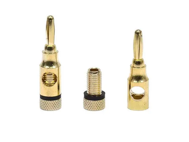 Alt view image 3 of 3 - 109437 5PRJX74047 Gold Plated Speaker Banana Plugs 5 Pairs Open Screw Type, For Speaker Wire, Home Theater, Wall Plates And More