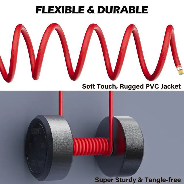 Alt view image 4 of 6 - 4 Gauge AWG Power Ground Wire Cable 10 Ft, True Spec Shielded Braided Welding Battery Cable Terminal for Automotive, Car Audio, Amp Wiring, Speaker Stereo, Solar, Marine, Generator-Red
