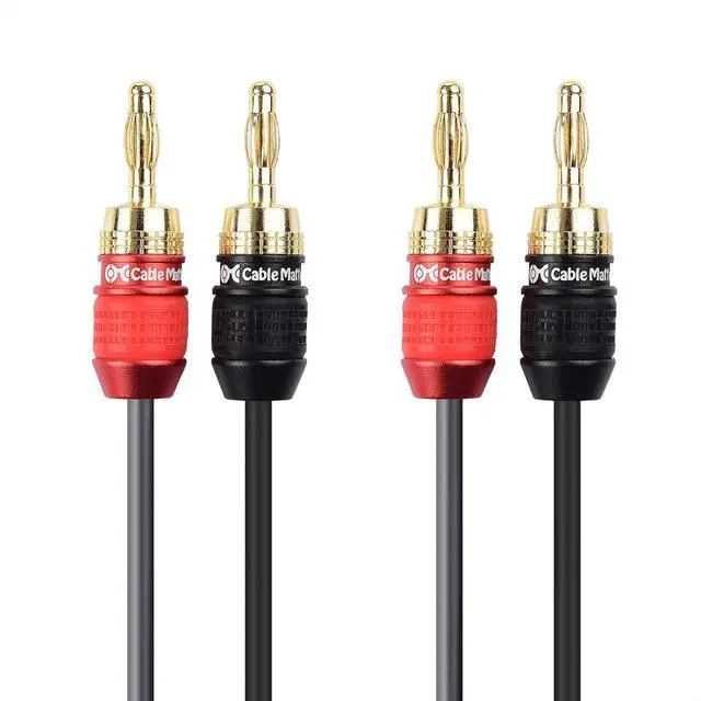 Alt view image 4 of 7 - Heavy Duty 12 AWG Speaker Wire - 6ft, Single OFC Speaker Cable with Banana Plugs, Black