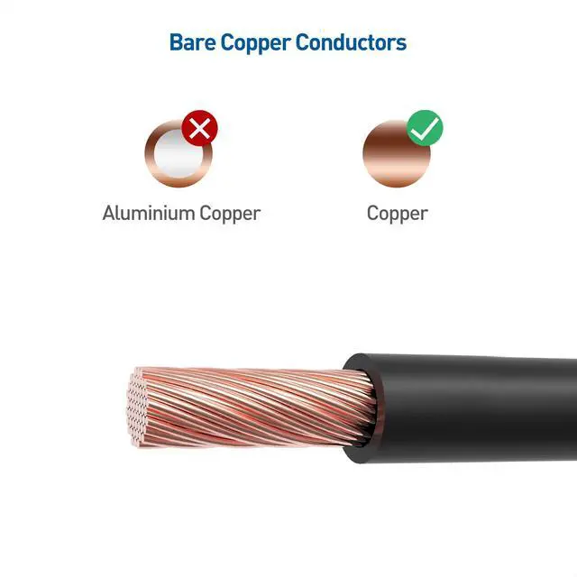 Alt view image 3 of 7 - Heavy Duty 12 AWG Speaker Wire - 6ft, Single OFC Speaker Cable with Banana Plugs, Black