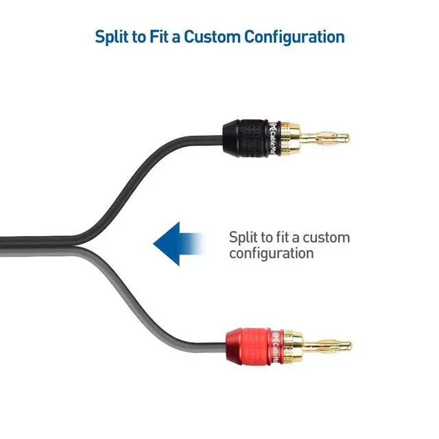 Alt view image 6 of 7 - Heavy Duty 12 AWG Speaker Wire - 6ft, Single OFC Speaker Cable with Banana Plugs, Black