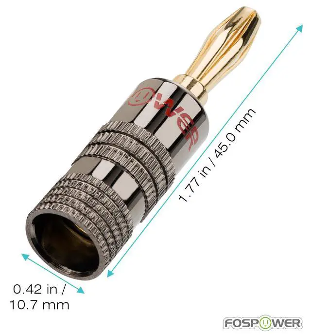 Alt view image 2 of 6 - Banana Plugs 6 Pairs / 12 pcs, Closed Screw 24K Gold Plated Banana Speaker Plug Connectors for Speaker Wire, Wall Plate, Home Theater, Audio/Video Receiver, Amplifiers and Sound Systems