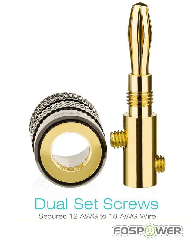 Alt view image 4 of 6 - Banana Plugs 6 Pairs / 12 pcs, Closed Screw 24K Gold Plated Banana Speaker Plug Connectors for Speaker Wire, Wall Plate, Home Theater, Audio/Video Receiver, Amplifiers and Sound Systems