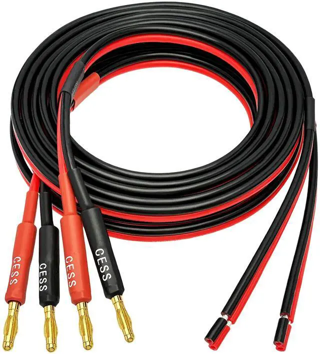 Main image of Banana Plug to Bare Wire Cable, 14AWG, 6 ft, 2-Pack