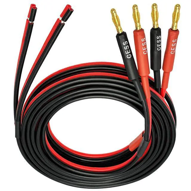 Alt view image 3 of 7 - Banana Plug to Bare Wire Cable, 14AWG, 6 ft, 2-Pack