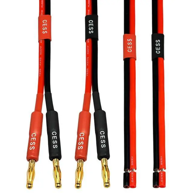 Alt view image 4 of 7 - Banana Plug to Bare Wire Cable, 14AWG, 6 ft, 2-Pack