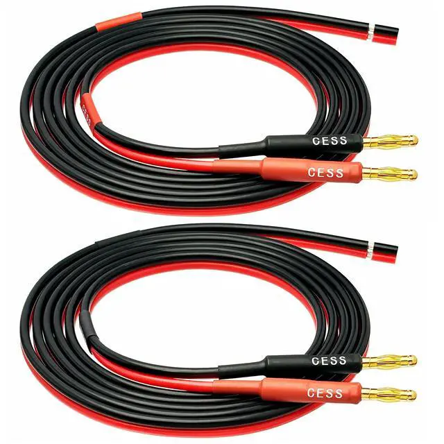 Alt view image 5 of 7 - Banana Plug to Bare Wire Cable, 14AWG, 6 ft, 2-Pack