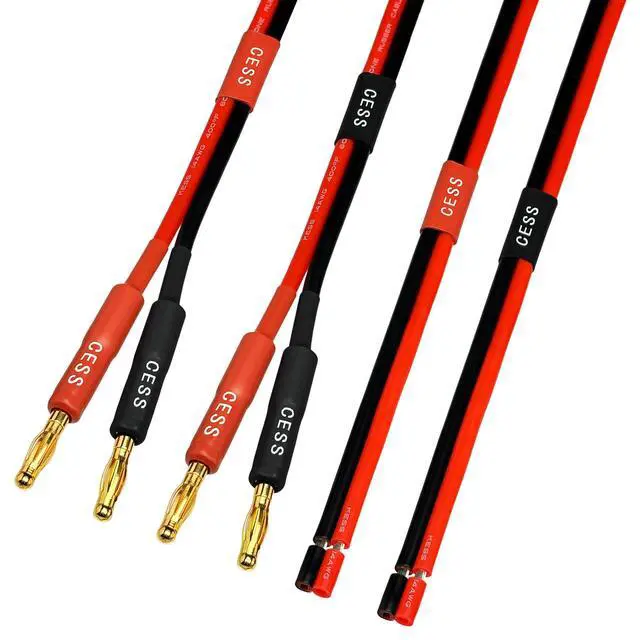 Alt view image 7 of 7 - Banana Plug to Bare Wire Cable, 14AWG, 6 ft, 2-Pack