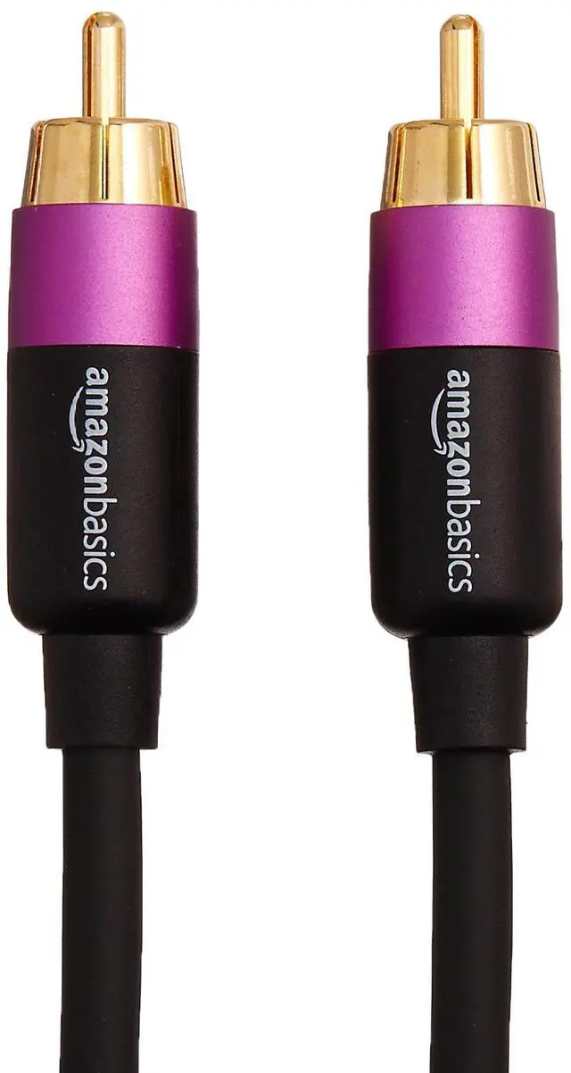 Alt view image 3 of 4 - 1 RCA Audio Cable for Subwoofer, Sound System, Amplifiers, Active Speakers with Gold-Plated Plugs, 50 Feet, Black