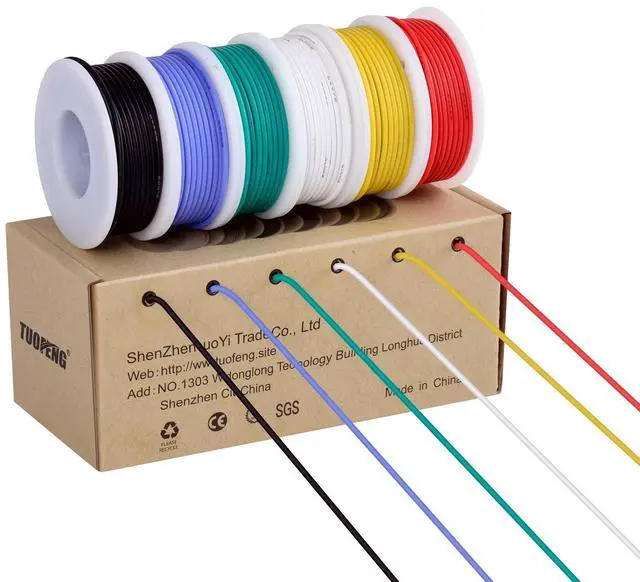 Main image of 18 AWG Stranded Wire Spool, Silicone Rubber Insulated Tinned Copper Flexible Wire Kit for Automotive Wiring, 6 Colors, 13.2ft/4m Each