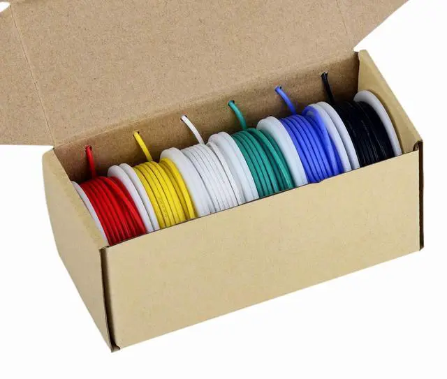 Alt view image 5 of 7 - 18 AWG Stranded Wire Spool, Silicone Rubber Insulated Tinned Copper Flexible Wire Kit for Automotive Wiring, 6 Colors, 13.2ft/4m Each