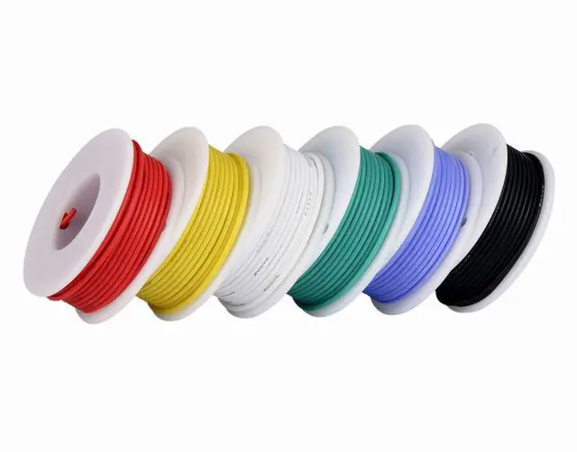 Alt view image 4 of 7 - 18 AWG Stranded Wire Spool, Silicone Rubber Insulated Tinned Copper Flexible Wire Kit for Automotive Wiring, 6 Colors, 13.2ft/4m Each
