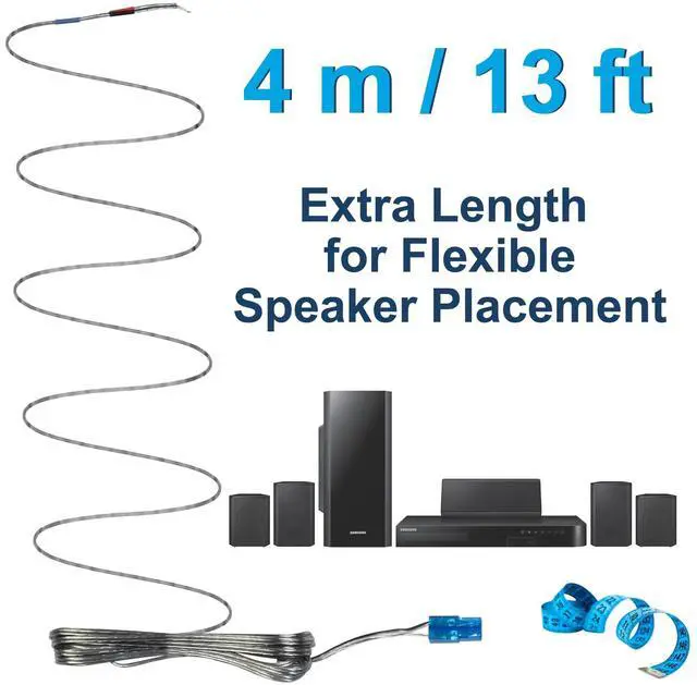 Alt view image 3 of 7 - AH81-02137A A/S Rear Speaker Wire Cords Compatible with Samsung HT-E5500W HT-E6500W HT-E6730W HT-F5500W HT-F6500W HT-F9730W HT-FM65WC HT-H5500W HW-KM57C HW-Q750 HW-Q850T Home Audio Sound Bar