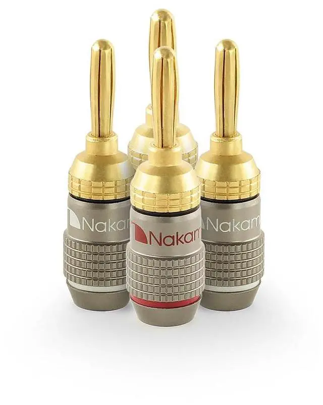 Main image of FanLock Excel Series 24k Gold Plated Banana Plugs 10 AWG - 18 AWG Gauge Size 4mm for Speakers Amplifier Hi-Fi Stereo Home Theatre Radio Audio Wire Cable Quick Connector, 4 Pcs (2-Pairs)