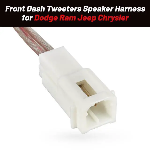 Alt view image 4 of 7 - Front Dash Tweeters Speaker Wiring Harness Adapter Connector Plug Replacement for Dodge Ram Jeep Chrysler 2005-2022 Aftermarket Dash Tweeters Audio Cable Plug 2PC
