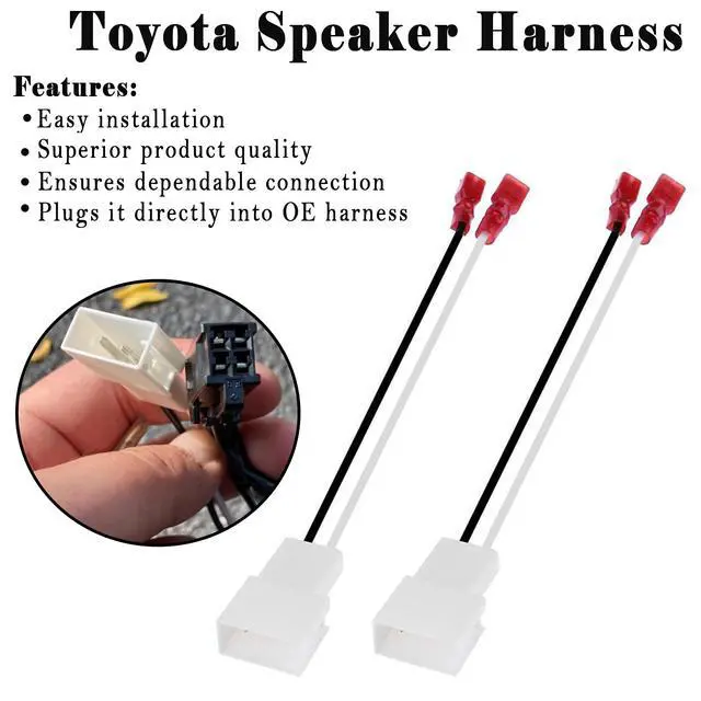 Alt view image 2 of 6 - 2 Pack 72-8104 Speaker Harness Adapter Compatible with Toyota Speaker Wire Harness Adapter Plug Compatible with Toyota Tacoma Tundra Camry Corolla 4 Runner Scion Pontiac Speaker Wiring Harness Adapter