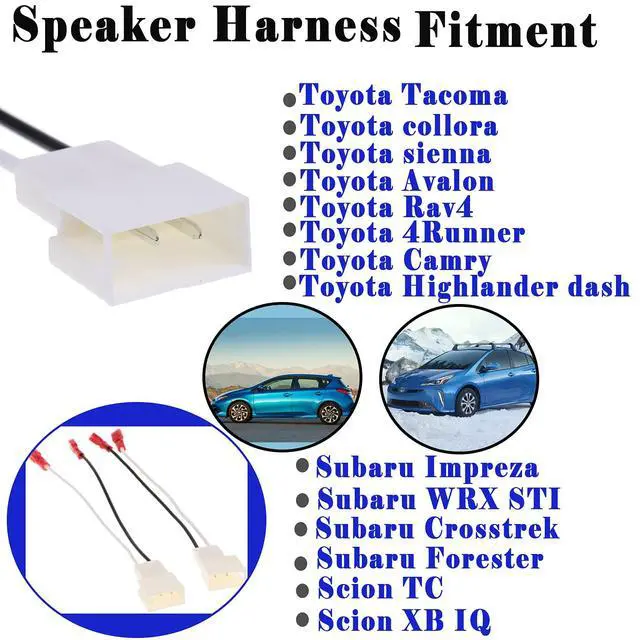 Alt view image 3 of 6 - 2 Pack 72-8104 Speaker Harness Adapter Compatible with Toyota Speaker Wire Harness Adapter Plug Compatible with Toyota Tacoma Tundra Camry Corolla 4 Runner Scion Pontiac Speaker Wiring Harness Adapter