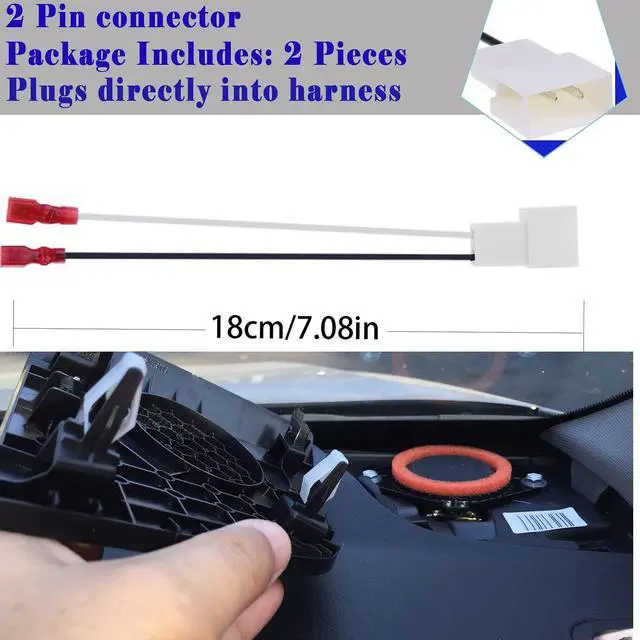 Alt view image 5 of 6 - 2 Pack 72-8104 Speaker Harness Adapter Compatible with Toyota Speaker Wire Harness Adapter Plug Compatible with Toyota Tacoma Tundra Camry Corolla 4 Runner Scion Pontiac Speaker Wiring Harness Adapter