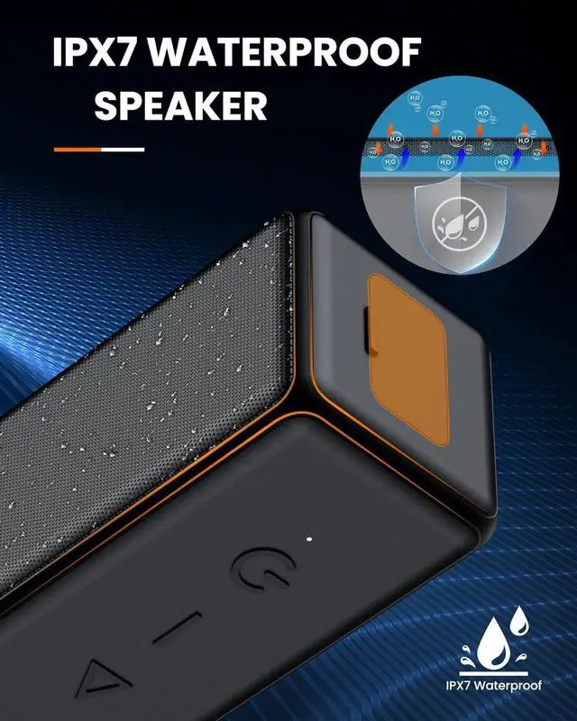 Alt view image 6 of 7 - Bluetooth Speakers, HiFi Stereo Sound with DSP, 30W IPX7 Waterproof Speaker Wireless Bluetooth-V5.0, 1000mins Playtime, Portable Speaker for Home, Outdoor, Party