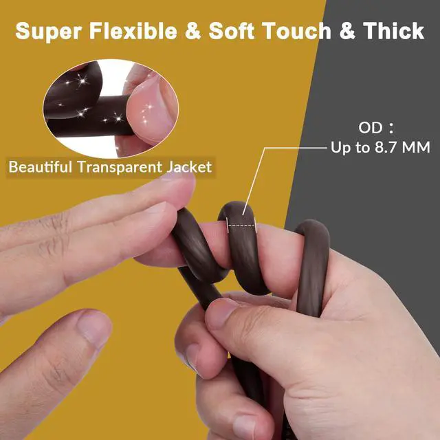 Alt view image 2 of 6 - 4 Gauge 4 AWG 15 Ft Black Power/Ground Wire Cable, True Spec Transparent Flexible Soft Touch Welding Battery Cable for Car Audio, Speaker, Solar, Marine, Generator, Automotive, RV