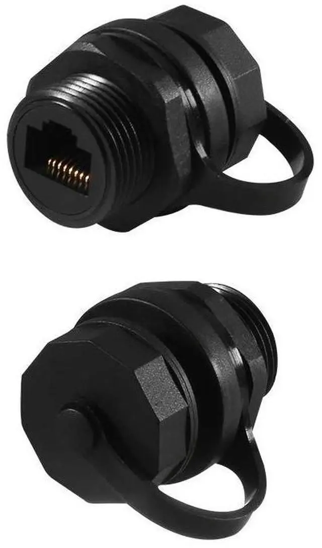 Alt view image 2 of 7 - 2PCS RJ45 Ethernet LAN Cable Connector CAT6 Shielded Industrial Panel Mount Bulkhead Feed Thru Coupler with Waterproof IP67 Dustproof Cap Outdoor Industrial Standard
