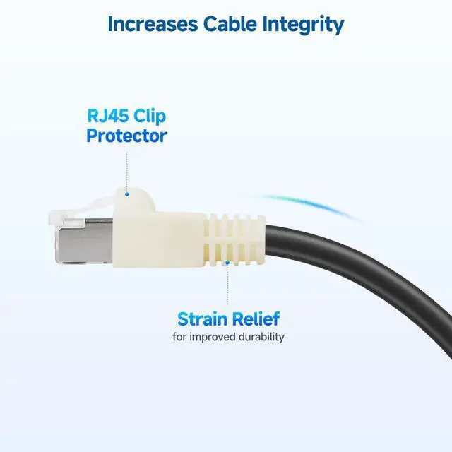 Alt view image 5 of 6 - 100-Pack Cat6 / Cat5e RJ45 Strain Relief Boots, RJ45 Boot, Cat 6 Boot, Cat6 Ethernet Boots, White, Suitable for 6.5mm (0.25in) Ethernet Cables