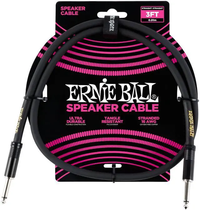 Main image of Speaker Cable, Straight/Straight, 3ft, Black (P06071)