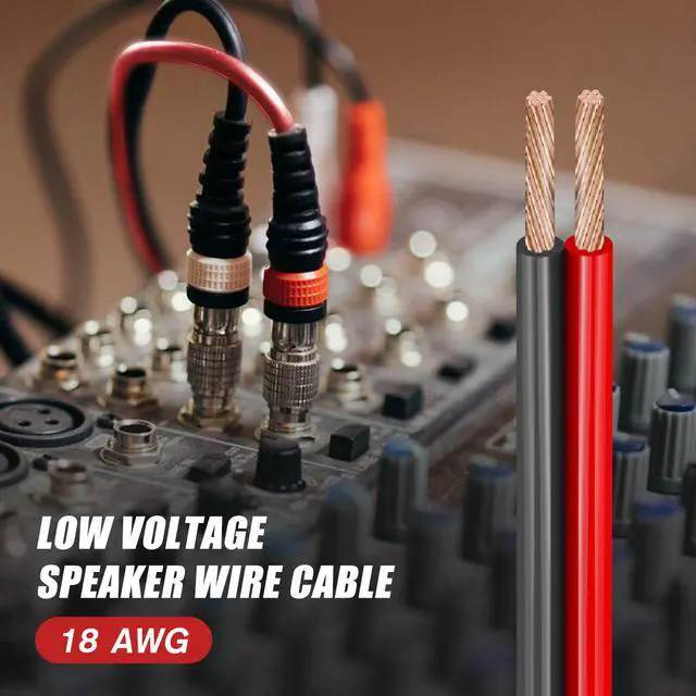 Alt view image 2 of 7 - 18 Gauge Wire, 18 AWG Electrical Wire Cable, 2 Conductors Red Black Wire, Copper Clad Aluminum(CCA) Flexible PVC Extension Cord for Speaker, Hookup LED Strips, Automotive 12V/24V DC (100FT)