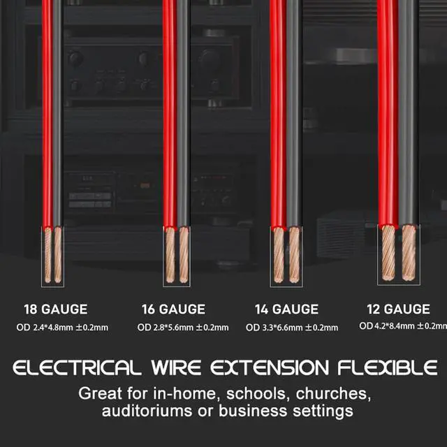 Alt view image 7 of 7 - 18 Gauge Wire, 18 AWG Electrical Wire Cable, 2 Conductors Red Black Wire, Copper Clad Aluminum(CCA) Flexible PVC Extension Cord for Speaker, Hookup LED Strips, Automotive 12V/24V DC (100FT)