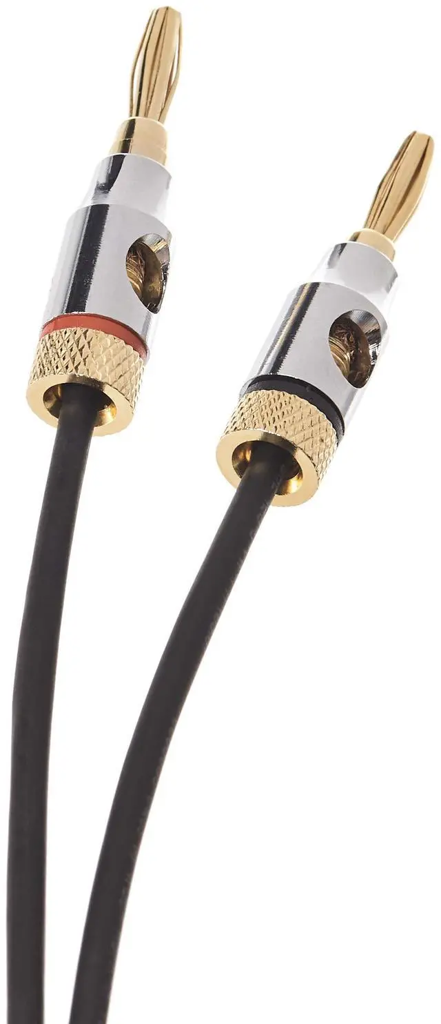 Alt view image 3 of 4 - Banana Plug 16AWG Speaker Cable Wire, CL2 Rated for in-Wall Use, Gold-Plated Banana-Tip Plugs (4mm), Oxygen-Free Copper, 6 Foot, Black