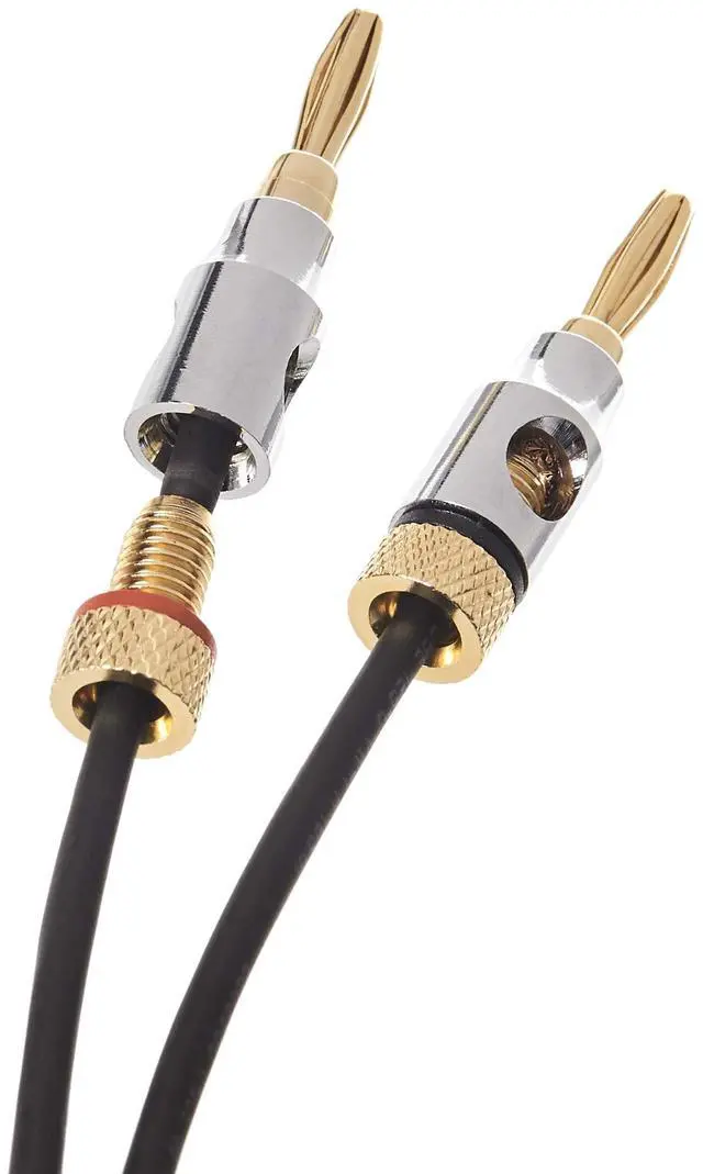 Alt view image 4 of 4 - Banana Plug 16AWG Speaker Cable Wire, CL2 Rated for in-Wall Use, Gold-Plated Banana-Tip Plugs (4mm), Oxygen-Free Copper, 6 Foot, Black