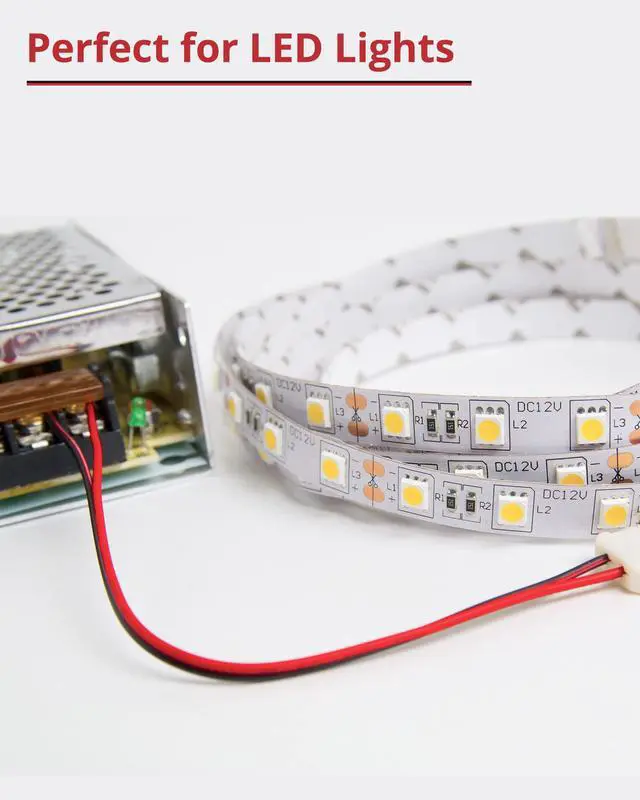 Alt view image 2 of 7 - 65.6ft Extension Cable Wire Cord 20M 22AWG Led Wire Cord for Single Color LED Strips 22/2 Low Voltage Extension, Black and Red, Led Light, Speaker, Doorbell, Electrical System Connection