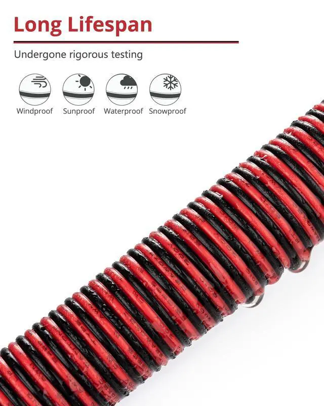 Alt view image 5 of 7 - 65.6ft Extension Cable Wire Cord 20M 22AWG Led Wire Cord for Single Color LED Strips 22/2 Low Voltage Extension, Black and Red, Led Light, Speaker, Doorbell, Electrical System Connection