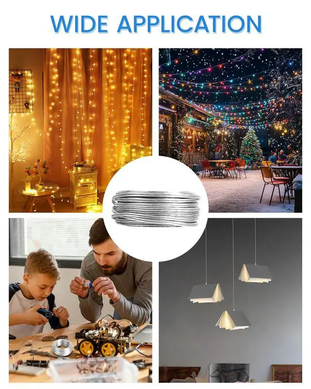 Alt view image 7 of 7 - 28 Gauge PVC Covered Copper Wire 30FT, UL 2468 28 AWG 2 Conductor Tinned Copper 28/2 Flexible Transparent Cable for String Lamp Cord, LED Light Strip, DIY, Festival Decor, Sound, Speaker, 300V