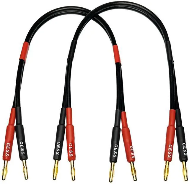 Main image of CESS-037-2f Banana Plug Male to Male Speaker Cable 12 Gauge 680 Strand Count Silicone Soft Wire, 2 Cables (2 FEET)